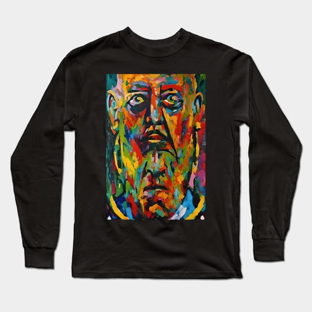 Aleister Crowley The Great Beast of Thelema painted in a Surrealist and Impressionist style Long Sleeve T-Shirt by hclara23